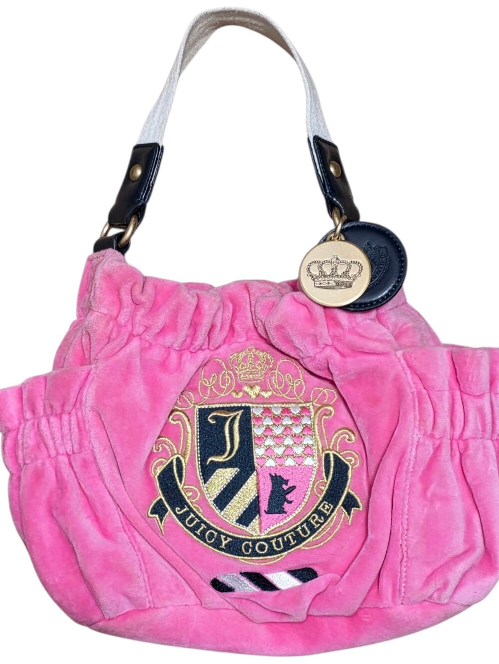 Juicy Couture vintage hot pink cotton embroidered handbag - Picture 3 of 8